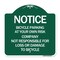Signmission Bicycle Parking at Your Own Risk Company Not Responsible for Loss or Damage to, A-DES-GW-1818-23537 A-DES-GW-1818-23537 - alternate 1
